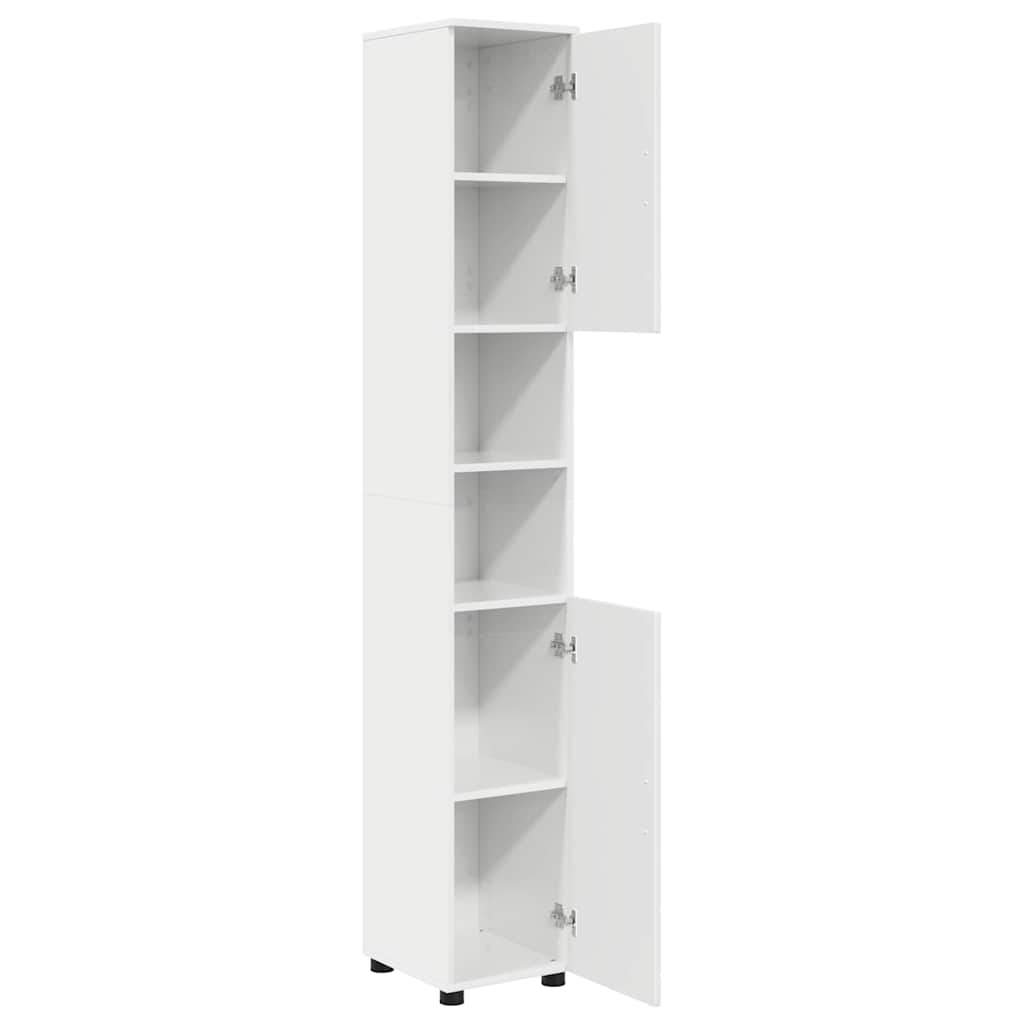 Badkamer Kast met opslag Hoogglans wit 30 x 35 x 192 cm