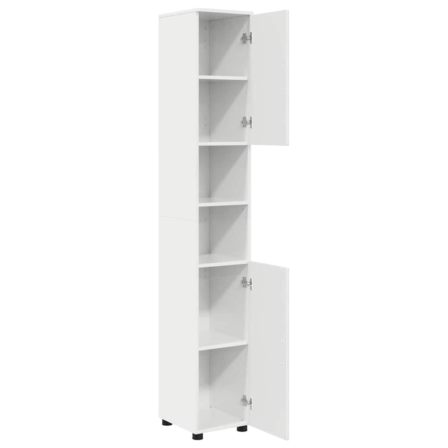 Badkamer Kast met opslag Hoogglans wit 30 x 35 x 192 cm