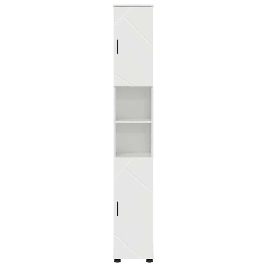 Badkamer Kast met opslag Hoogglans wit 30 x 35 x 192 cm