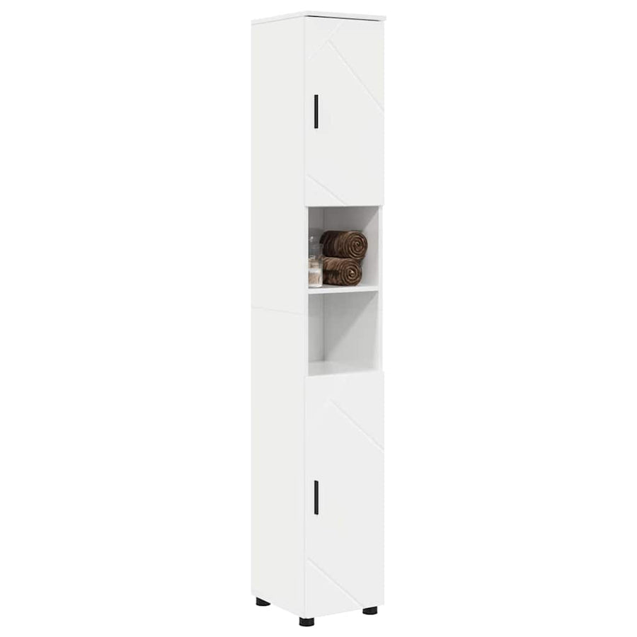 Badkamer Kast met opslag Hoogglans wit 30 x 35 x 192 cm