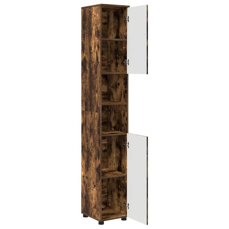 Badkamer Kast met opslag Gerookt eiken 30 x 35 x 192 cm