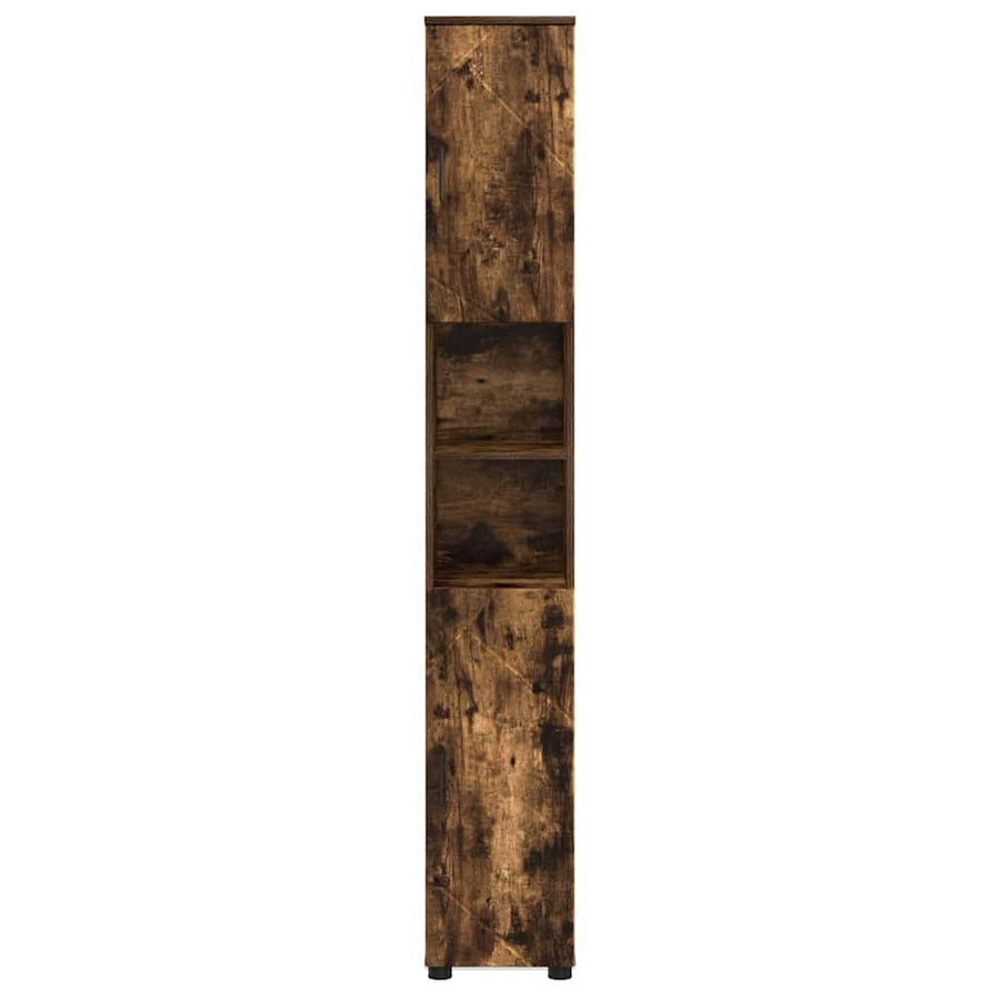 Badkamer Kast met opslag Gerookt eiken 30 x 35 x 192 cm