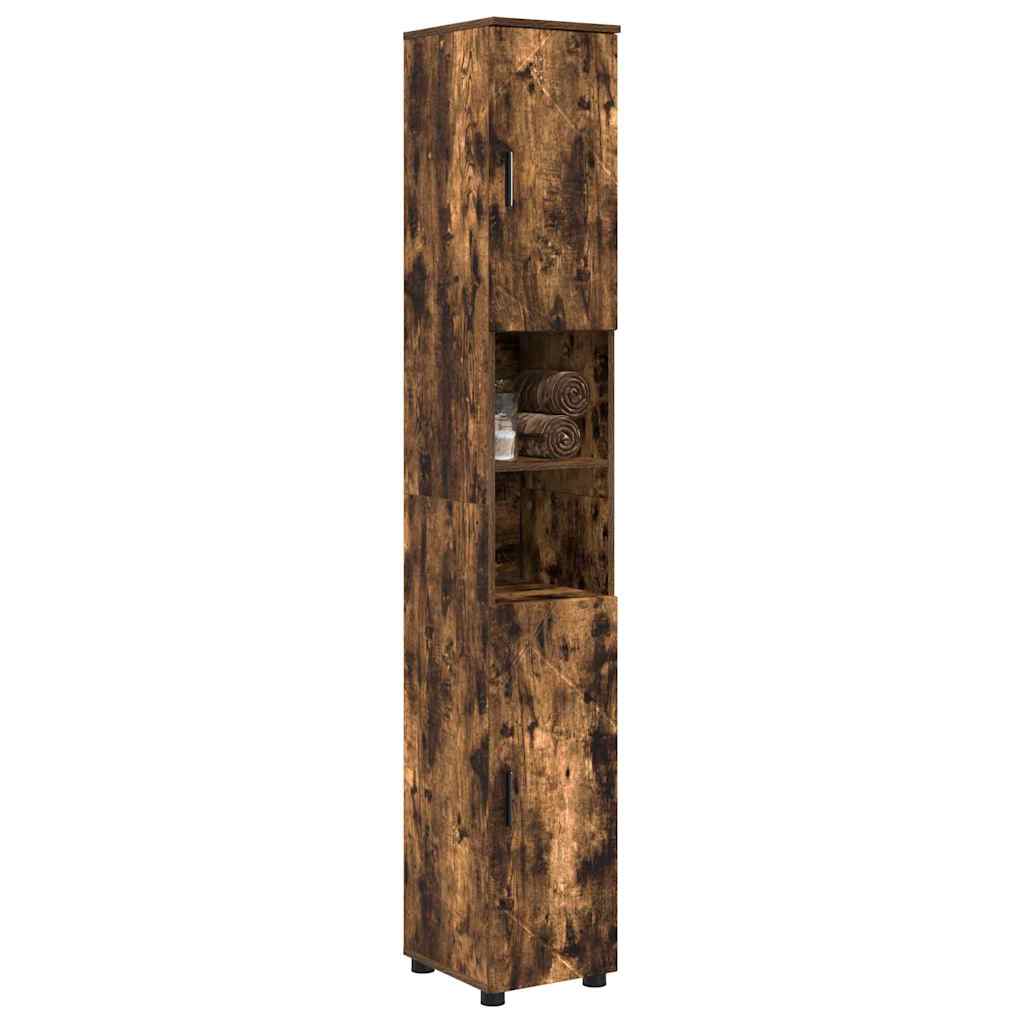 Badkamer Kast met opslag Gerookt eiken 30 x 35 x 192 cm