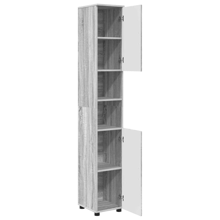 Badkamer Kast met opslag Grijs Sonoma 30 x 35 x 192 cm