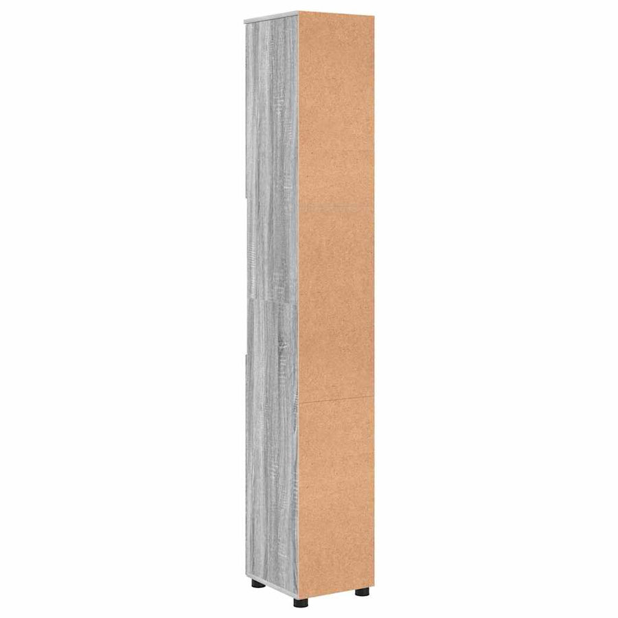 Badkamer Kast met opslag Grijs Sonoma 30 x 35 x 192 cm