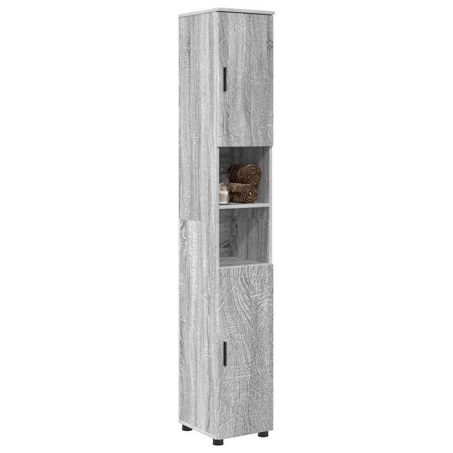 Badkamer Kast met opslag Grijs Sonoma 30 x 35 x 192 cm