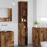 Badkamerkast 30x35x192 cm bewerkt hout metaal