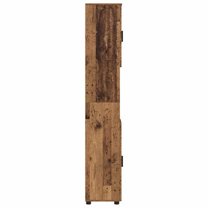Badkamer Kast Oud Hout 30 x 35 x 192 cm Bewerkt hout & Metaal