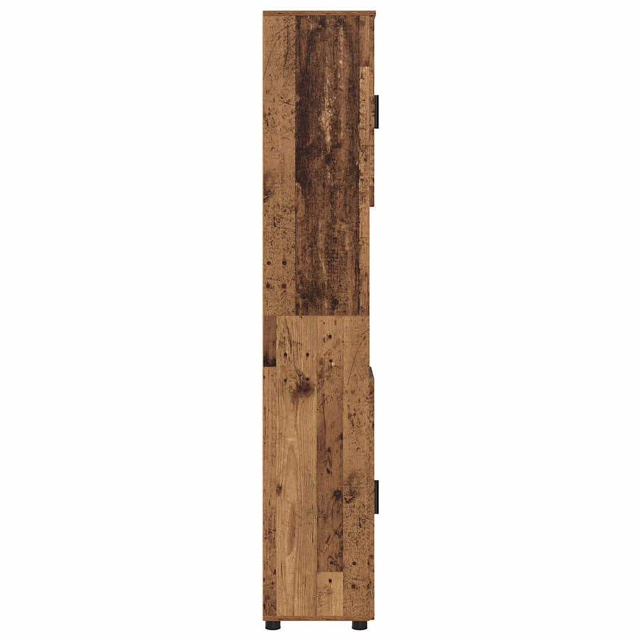 Badkamer Kast Oud Hout 30 x 35 x 192 cm Bewerkt hout & Metaal