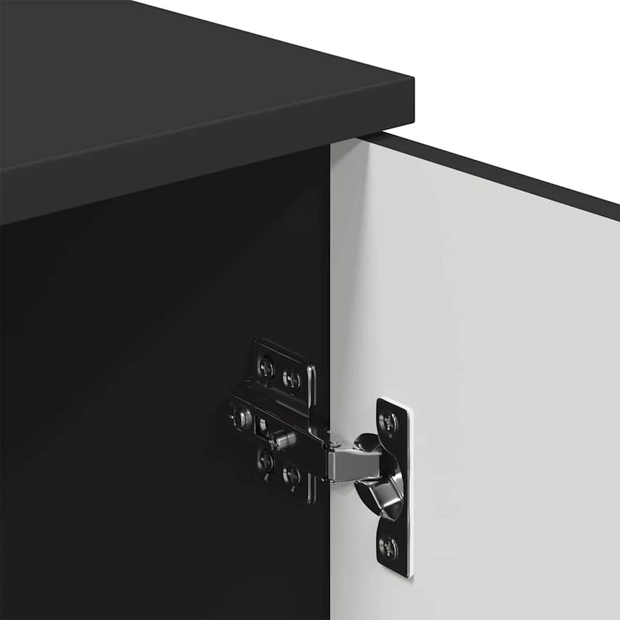 Badkamer Kast 30 X 31,5 X 61 Cm Bewerkt Hout & Metaal Zwart