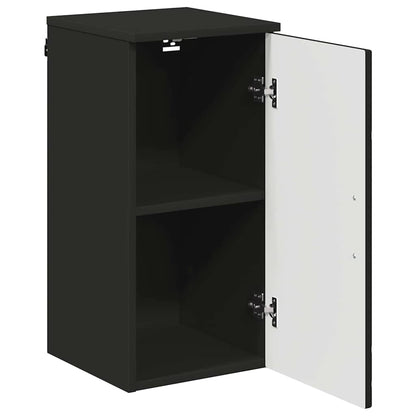 Badkamer Kast 30 X 31,5 X 61 Cm Bewerkt Hout & Metaal Zwart