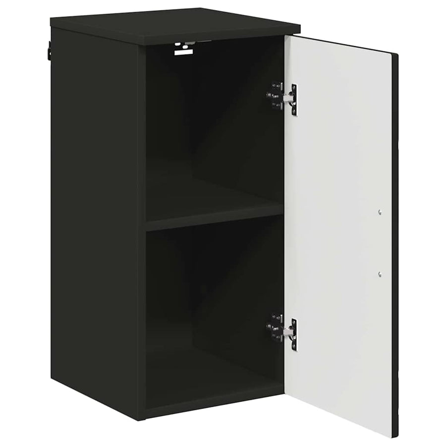 Badkamer Kast 30 X 31,5 X 61 Cm Bewerkt Hout & Metaal Zwart