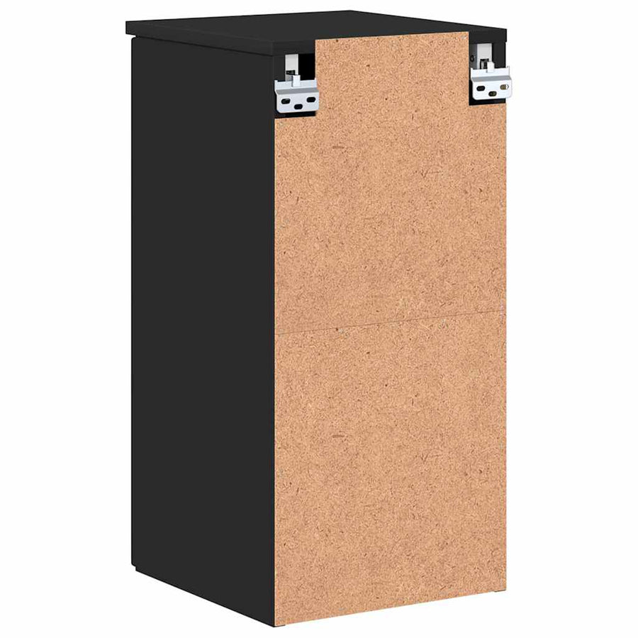 Badkamer Kast 30 X 31,5 X 61 Cm Bewerkt Hout & Metaal Zwart