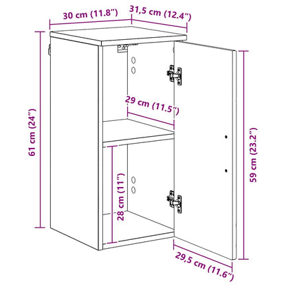Badkamer Kast Wandgemonteerd Sonoma Eiken 30 x 31,5 x 61 cm