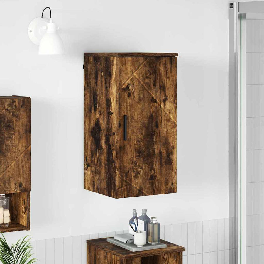 Badkamer Kast Wandgemonteerd Gerookt eiken 30 x 31,5 x 61 cm