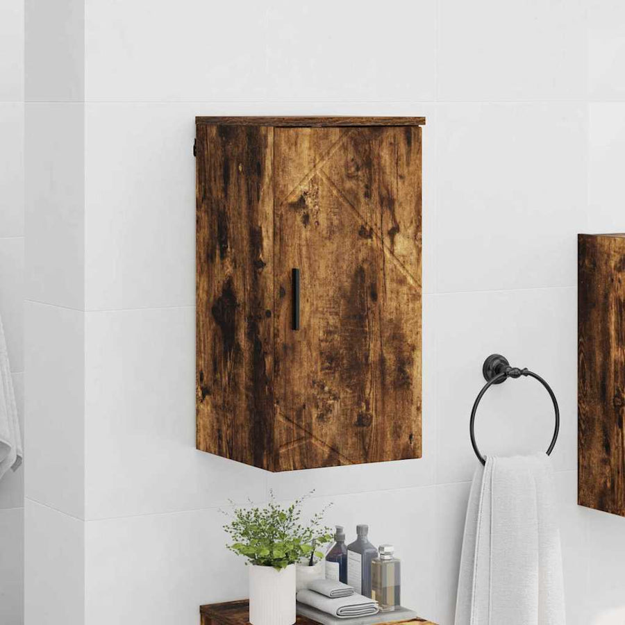 Badkamer Kast Wandgemonteerd Gerookt eiken 30 x 31,5 x 61 cm