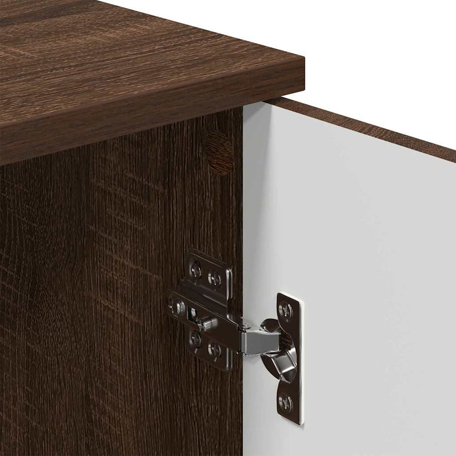Badkamer Kast Wandgemonteerd Bruin Eiken 30 x 31,5 x 61 cm