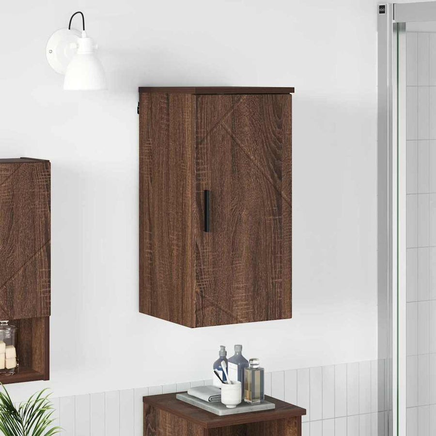 Badkamer Kast Wandgemonteerd Bruin Eiken 30 x 31,5 x 61 cm