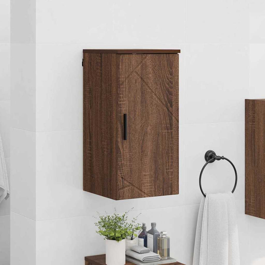 Badkamer Kast Wandgemonteerd Bruin Eiken 30 x 31,5 x 61 cm