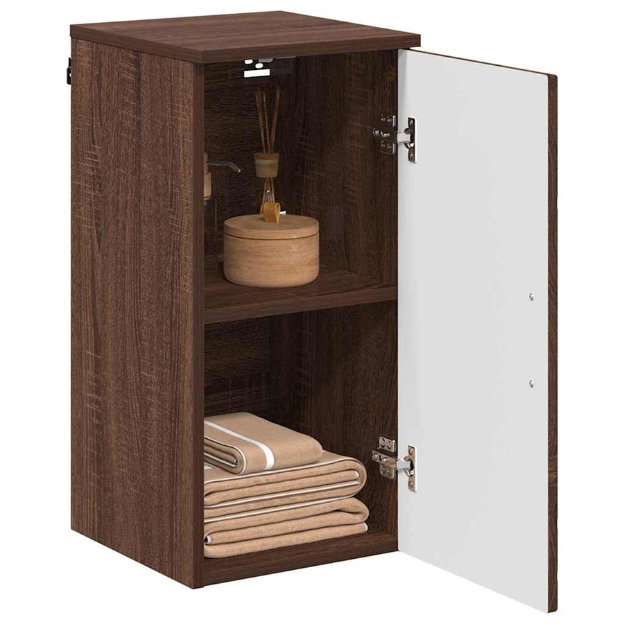 Badkamer Kast Wandgemonteerd Bruin Eiken 30 x 31,5 x 61 cm