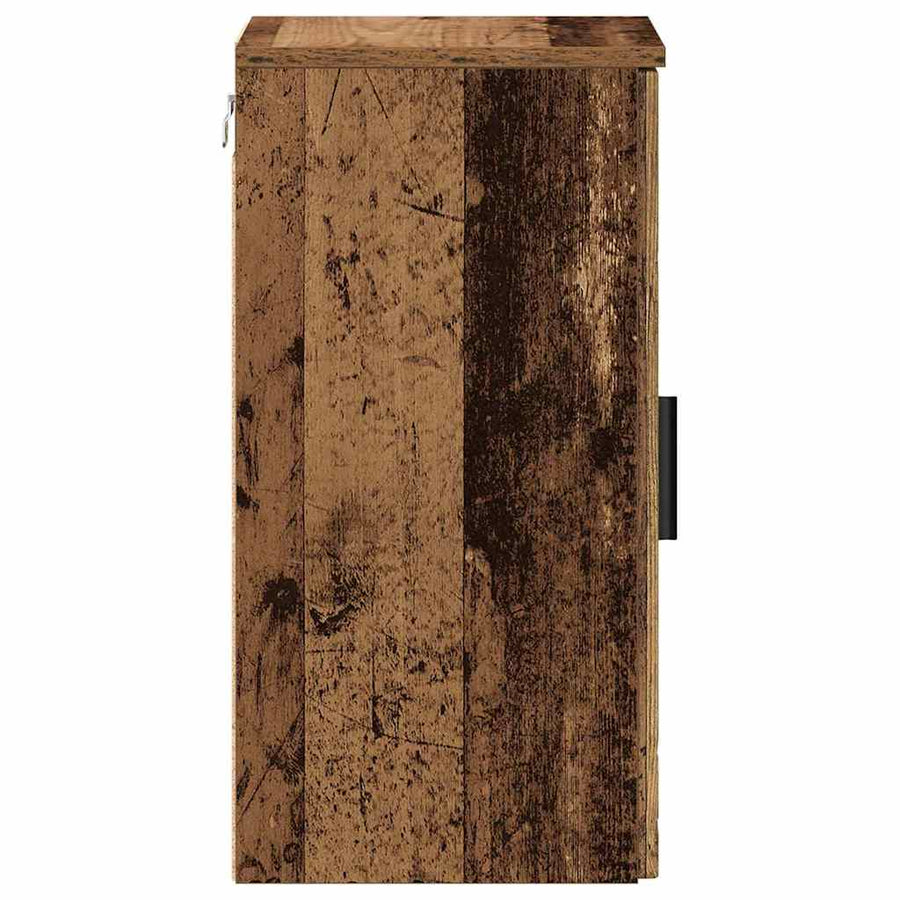 Badkamer Kast Oud Hout 30 x 31,5 x 61 cm Bewerkt hout & Metaal