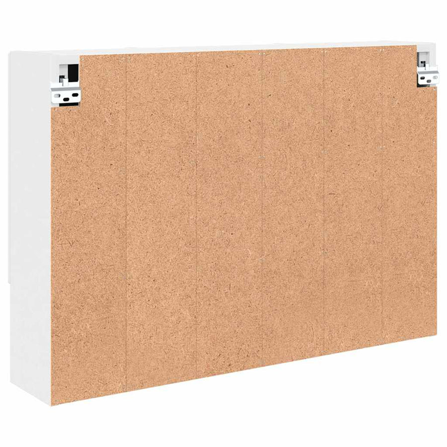 Badkamer spiegelkast Wit 80 x 17 x 55 cm Bewerkt hout