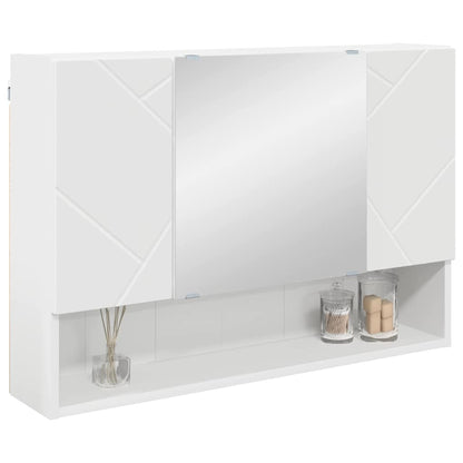 Badkamer spiegelkast Wit 80 x 17 x 55 cm Bewerkt hout