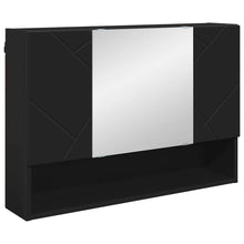 Badkamer spiegelkast Zwart 80 x 17 x 55 cm Bewerkt hout