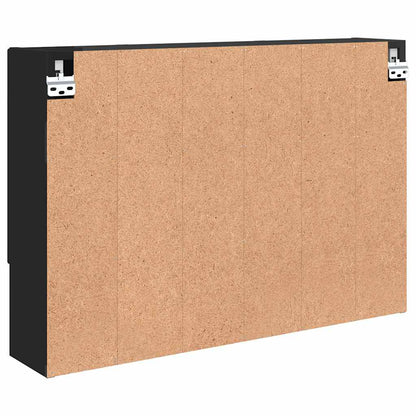 Badkamer spiegelkast Zwart 80 x 17 x 55 cm Bewerkt hout