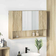 Spiegelkast 80x17x55 cm Sonoma eiken bewerkt hout