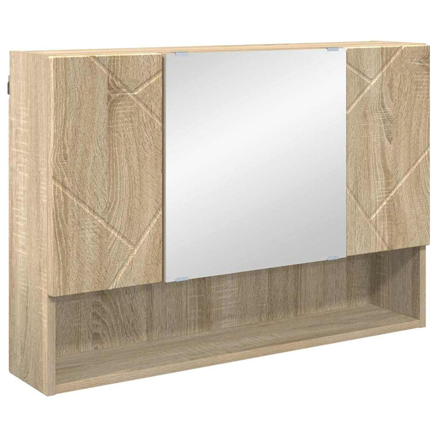 Spiegelkast Sonoma Eiken 80 x 17 x 55 cm Bewerkt hout