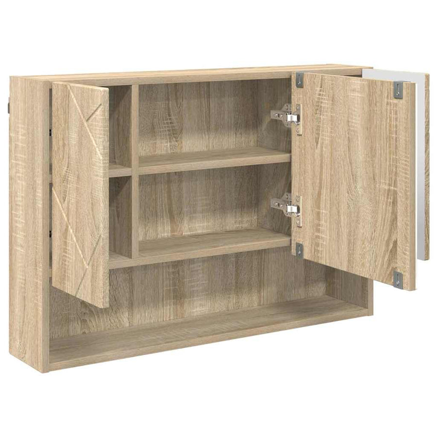 Spiegelkast Sonoma Eiken 80 x 17 x 55 cm Bewerkt hout
