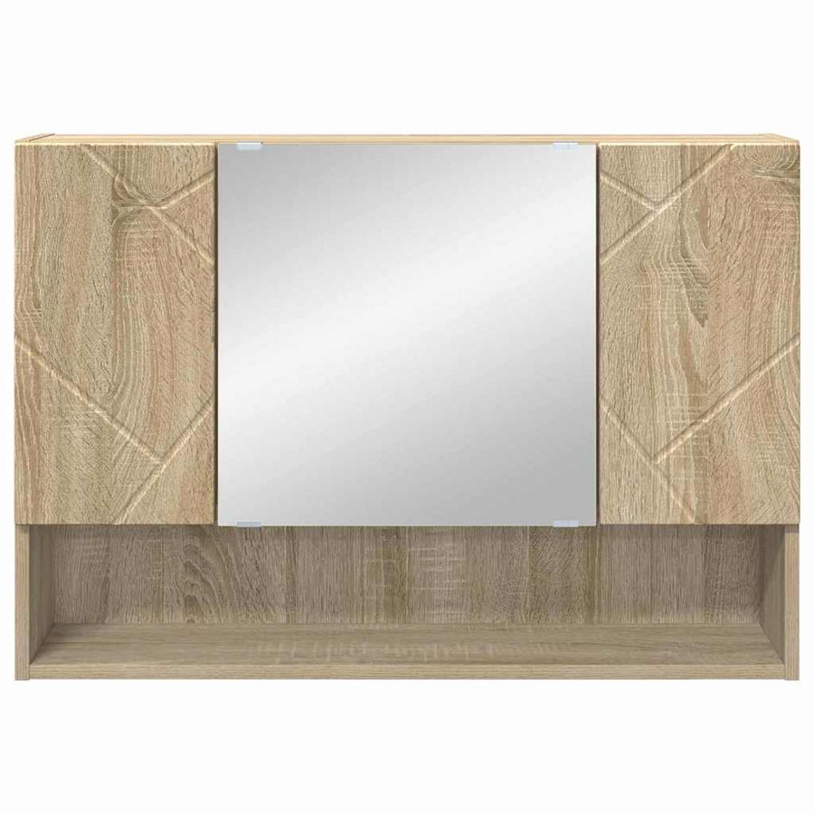 Spiegelkast Sonoma Eiken 80 x 17 x 55 cm Bewerkt hout