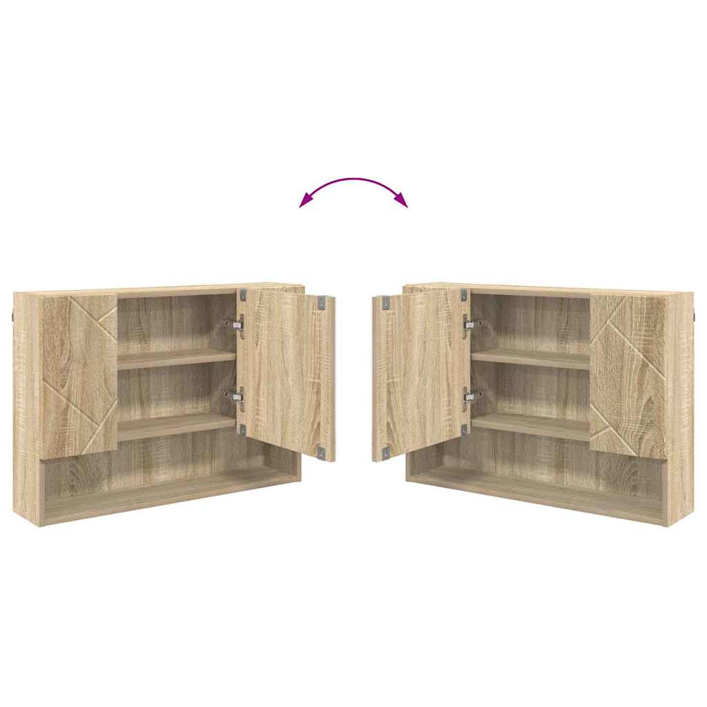 Spiegelkast Sonoma Eiken 80 x 17 x 55 cm Bewerkt hout
