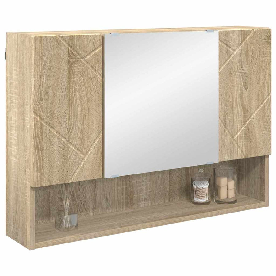 Spiegelkast Sonoma Eiken 80 x 17 x 55 cm Bewerkt hout