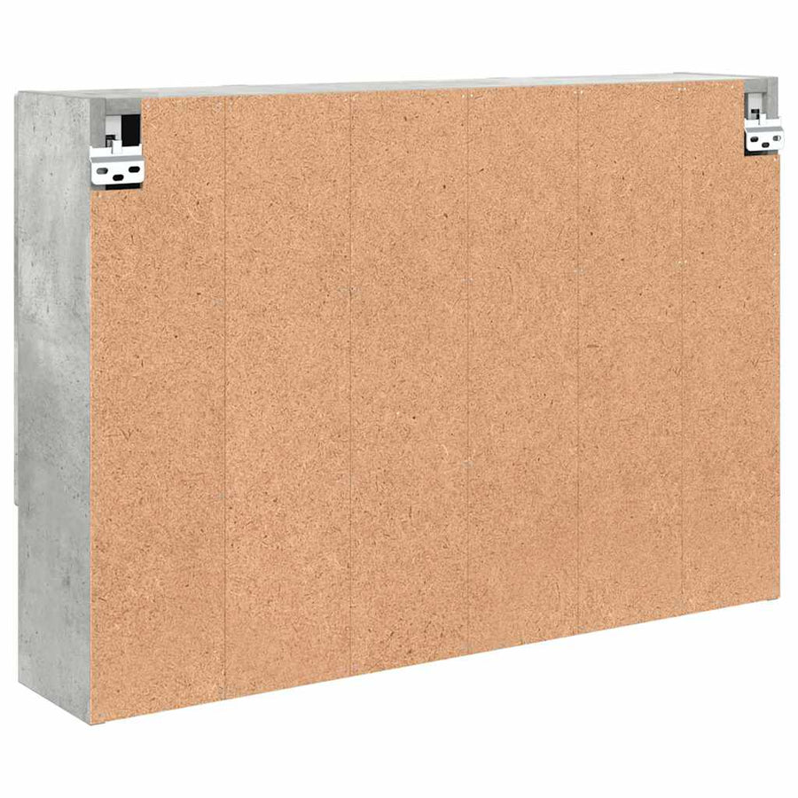 Spiegelkast met opslag Beton Grijs 80 x 17 x 55 cm Bewerkt hout
