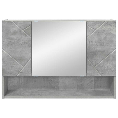 Spiegelkast met opslag Beton Grijs 80 x 17 x 55 cm Bewerkt hout