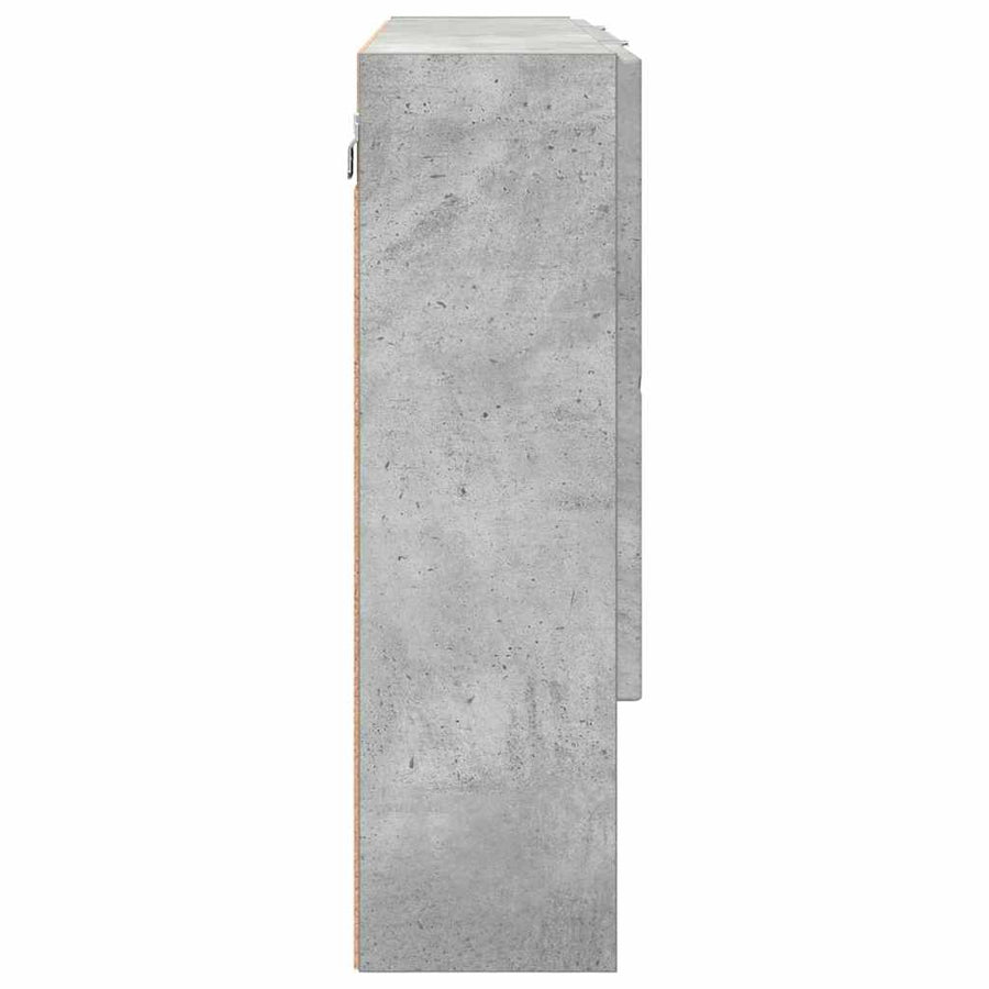Spiegelkast met opslag Beton Grijs 80 x 17 x 55 cm Bewerkt hout