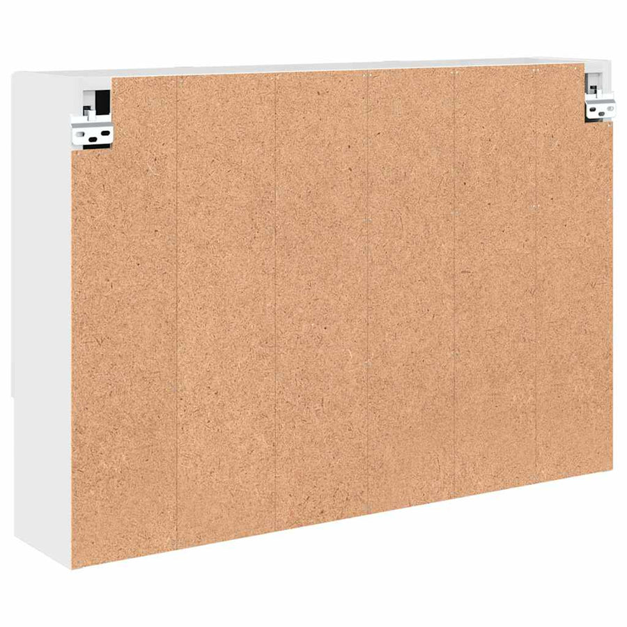 Badkamer spiegelkast Hoogglans wit 80 x 17 x 55 cm Bewerkt hout