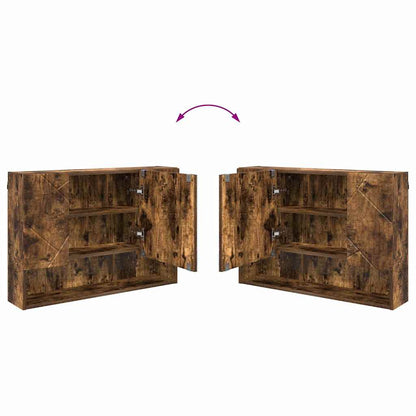 Spiegelkast Gerookt eiken 80 x 17 x 55 cm Bewerkt hout