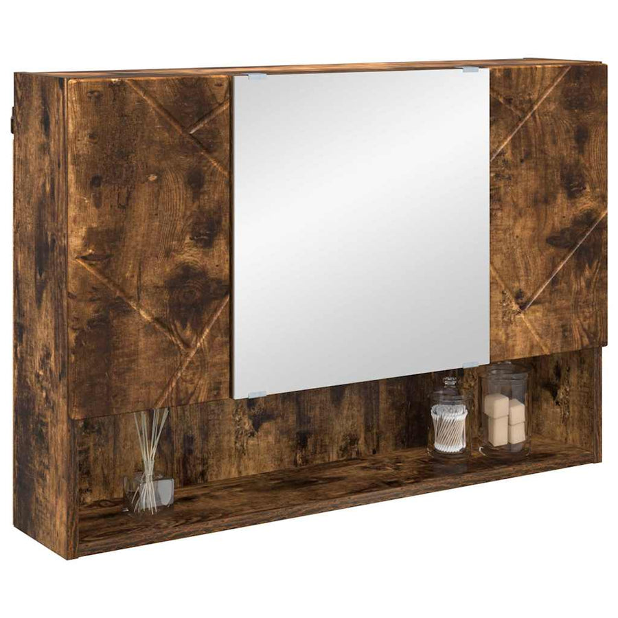 Spiegelkast Gerookt eiken 80 x 17 x 55 cm Bewerkt hout