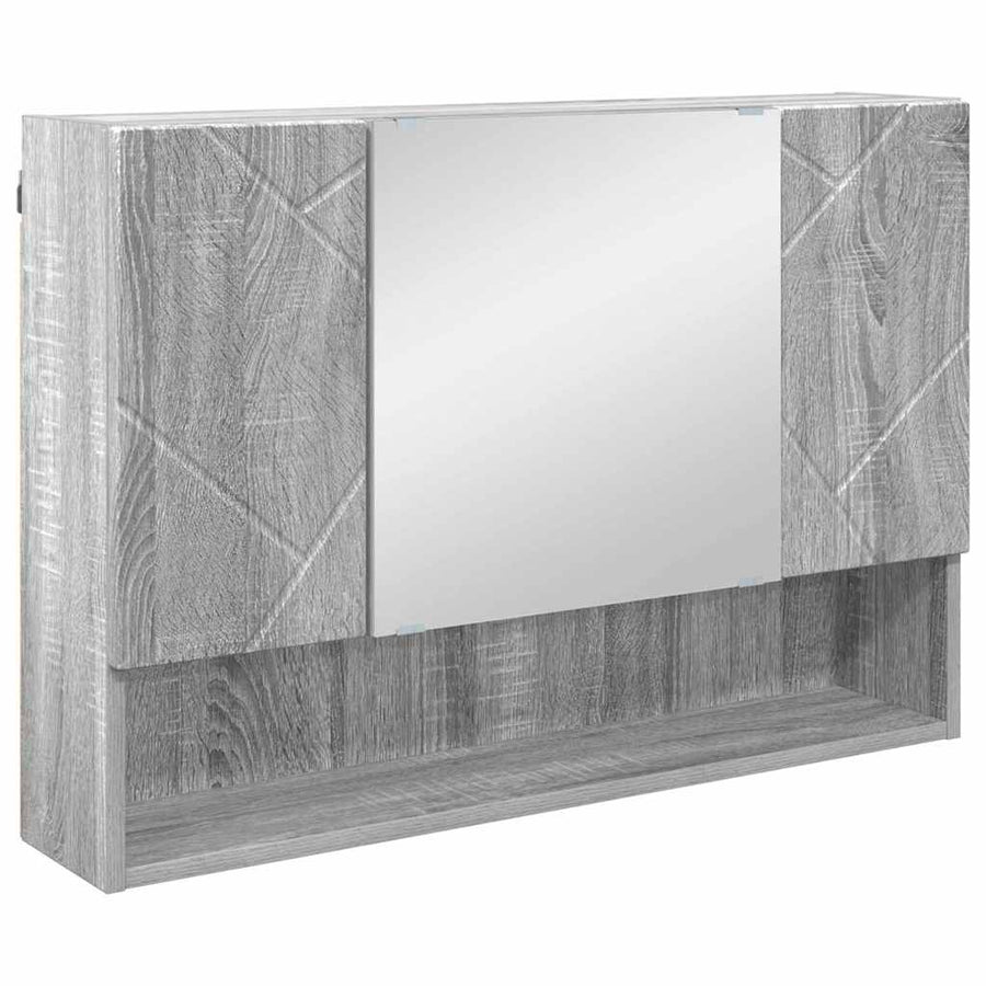 Spiegelkast Grijs Sonoma 80 x 17 x 55 cm Bewerkt hout