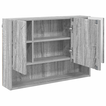 Badkamer spiegelkast Grijs sonoma 80 x 17 x 55 cm Bewerkt hout