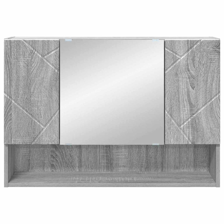 Spiegelkast Grijs Sonoma 80 x 17 x 55 cm Bewerkt hout