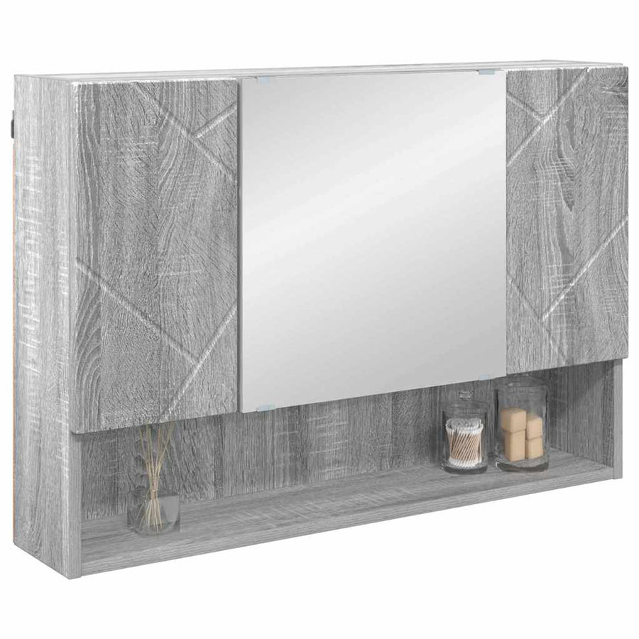 Spiegelkast Grijs Sonoma 80 x 17 x 55 cm Bewerkt hout
