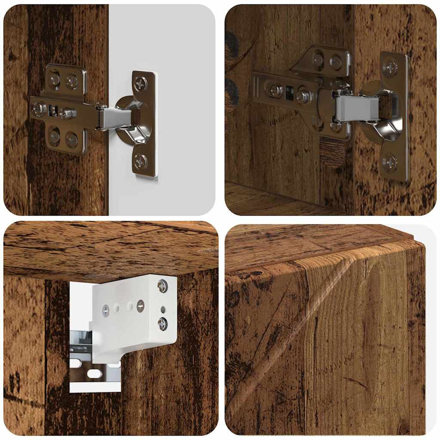 Badkamer spiegelkast Oud hout 80 x 17 x 55 cm Bewerkt hout