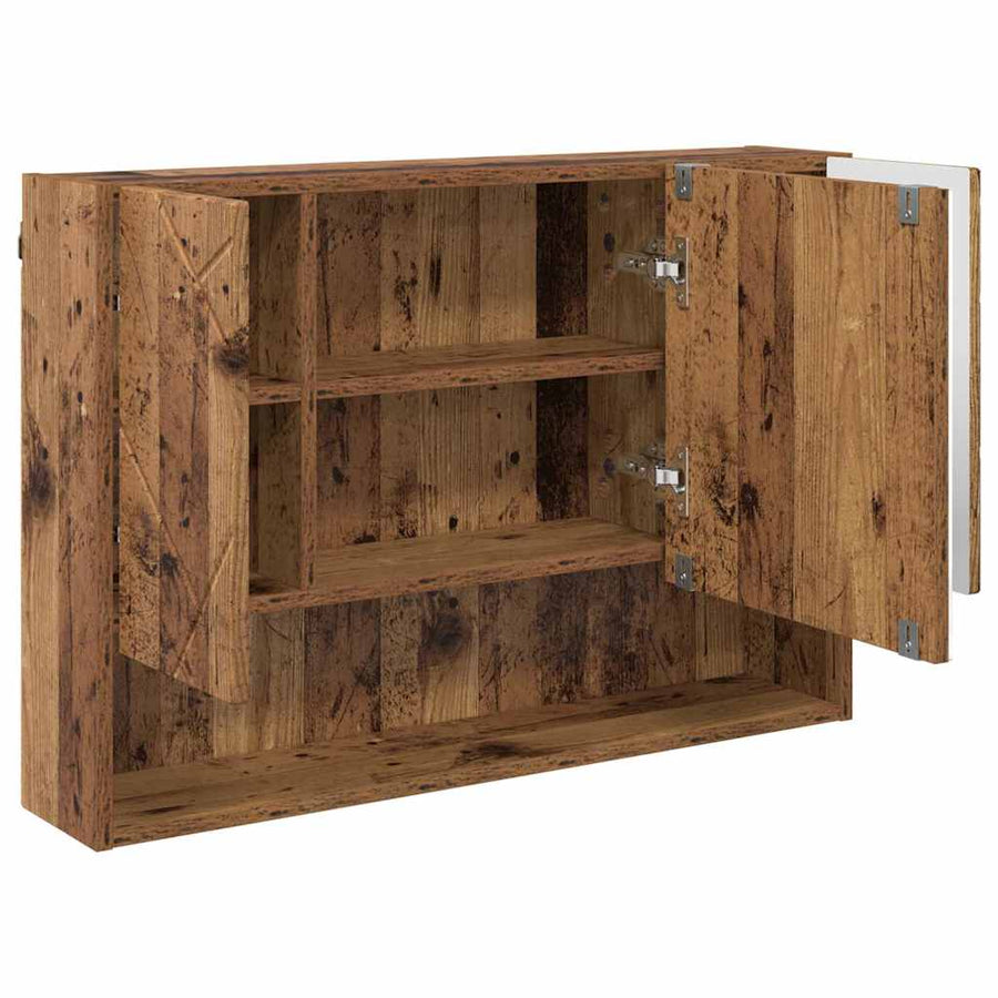 Badkamer spiegelkast Oud hout 80 x 17 x 55 cm Bewerkt hout