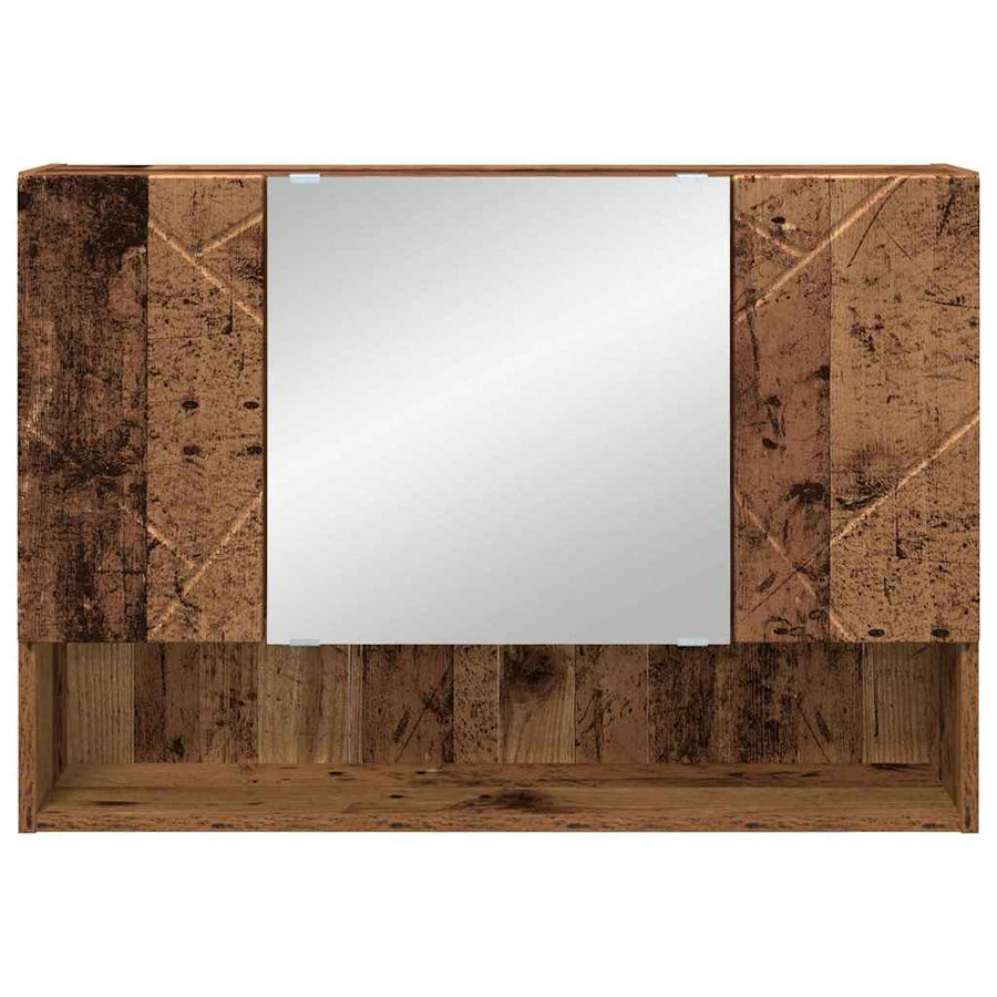 Badkamer spiegelkast Oud hout 80 x 17 x 55 cm Bewerkt hout