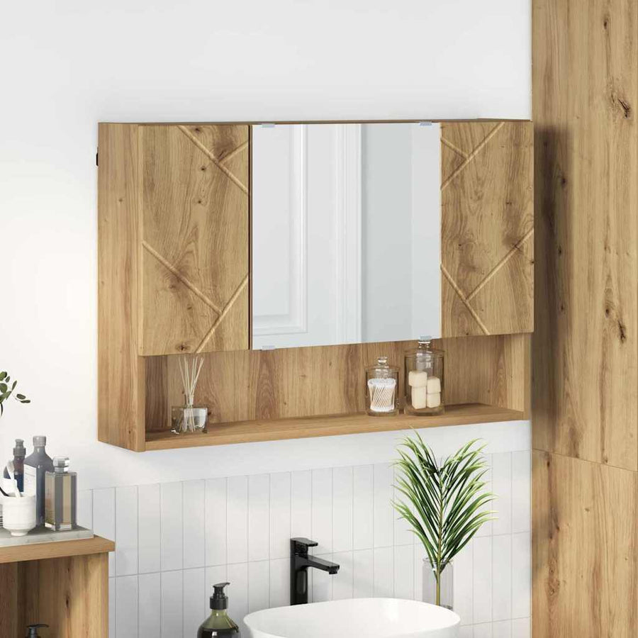 Spiegelkast Artisan Eiken 80 x 17 x 55 cm Bewerkt hout