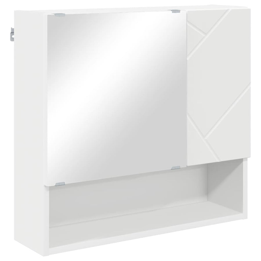 Spiegelkast Wandgemonteerd Wit 59 x 17 x 55 cm Bewerkt hout